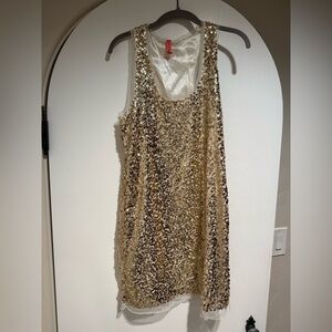 Eight Sixty Gold Sequin Sleeveless Party Dress, Size M